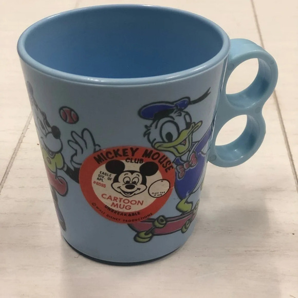 DISNEY MICKEY MOUSE CLUB Plastic MUG by Eagle 3.5" tall VTG Blue Kids Made n USA - Picture 6 of 9